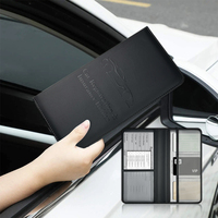 Housse de Poche Essentielle en Simili Cuir (PU) pour Documents d'Assurance Automobile, Pochette Personnalisée pour Certificat et Carte d'Immatriculation
