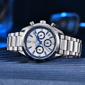 Pagani Design Men's Chronograph Quartz <b>Watch</b> Stainless Steel Band Blue Dial Date Luminous Hands 12mm <b>Case</b> - Product Image 4