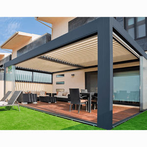 Montado en la pared <span class=keywords><strong>de</strong></span> aluminio Terrassendach pérgola Gazebo Patio cubierta <span class=keywords><strong>de</strong></span> vidrio o aluminio terraza techo dosel - Product Image 5