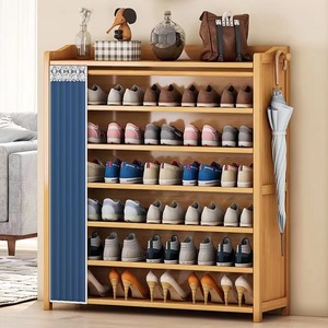 Bamboo Minimalist <b>Shoe</b> Cabinet Multi Layer Dustproof <b>Storage</b> <b>Rack</b> Floor Standing Home Entrance <b>Shoe</b> Organizer - Product Image 1