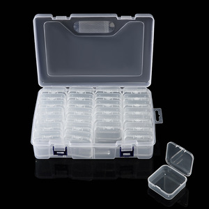 Caja de Almacenamiento de Doble Capa de 8 Piezas, 28 Compartimentos, Organizador de Joyería y Manualidades de Plástico Transparente con Tapa Abatible - Product Image 4