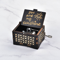 Boîte à Musique en Bois Mini Personnalisée DIY, à Manivelle, Gravée au Laser, Colorée, Meilleures Ventes