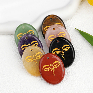 Amuleto de Protección de Piedra Semipreciosa Natural, Amuleto de <span class=keywords><strong>Tercer</strong></span> <span class=keywords><strong>Ojo</strong></span>, Amuleto de Ojos que Todo lo Ven, Talismán de Positividad de Buda, Colgante - Product Image 4