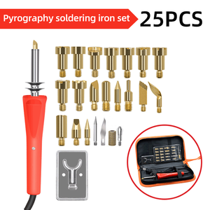 Kit de Herramientas para Pirograbado de Madera 110V/220V, 25 Piezas, Pluma de Pirograbado de 30W con Puntas de Grabado - Product Image 2