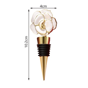 Valentine's Day Rose Wine Stopper Gold Red Pink White Black Metal <b>Sealing</b> Bottle Plug Gift - Product Image 5