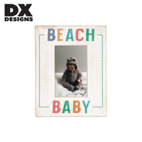 DX Designs Vente en gros Cadre photo en bois blanc vieilli pour plage et bébé, formats 4x6, 5x7, 6x8, 8x10 pouces et A4, à poser sur table ou à accrocher au mur