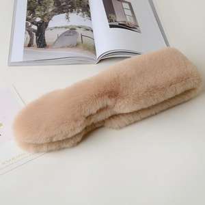 Cute Solid Color Cross Scarf Faux Rabbit Fur Plush Thicken <b>Neck</b> Scarf Shawl Girls Winter Warm Thicken Cross Collar Shawl Scarf - Product Image 5