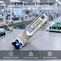 Transceiver optique à fibre 155M SFP 2KM 20KM 40KM 80KM 100KM avec connecteur LC duplex 1310nm/1550nm MM SM DDM