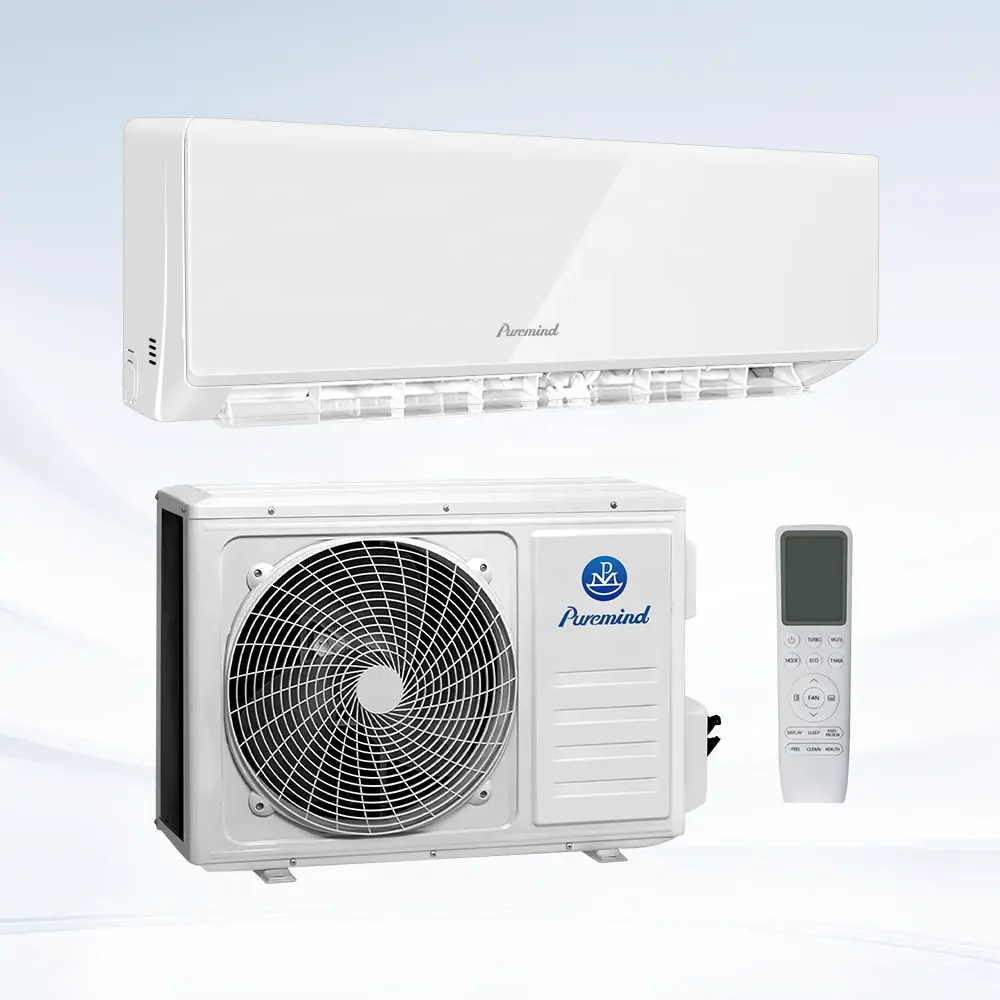 Puremrand 뜨거운 판매 인버터 9000Btu 12000Btu 룸 스플릿 시스템 에어컨 R32/R410a 벽걸이 형 AC 홈 냉각 시스템