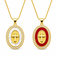 Collier pendentif croix en perles ARNAN, plaqué or, laiton, coquille, strass, collier ras du cou multicolore, bijoux de luxe, cadeau pour femme