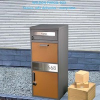 Boîte de livraison de colis autoportante en acier, grande, démontable, résistante aux intempéries, avec revêtement en poudre, compartiment de rangement sécurisé verrouillable