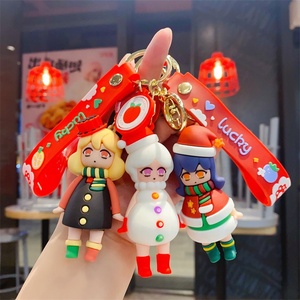 LLavero de Navidad de dibujos animados para chica, bolsa de goma 3d, colgante pequeño, regalo, venta al por mayor - Product Image 2
