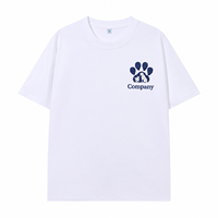 T-shirt personnalisé avec empreinte de patte brodée et silhouette de chien, texte personnalisé, cadeau pour les amoureux des animaux et vêtements pour animaux