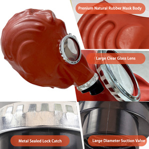 หน้ากากป้องกันใบหน้าแบบเต็มหน้า JM1 ทำจากยาง พร้อมไส้กรองคาร์บอนแบบเปลี่ยนได้ ใช้ซ้ำได้ ล้างทำความสะอาดได้ สำหรับสารเคมี - Product Image 5