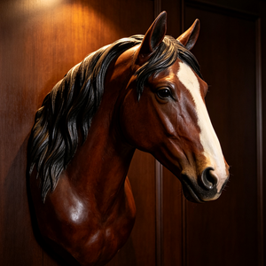 Tête de cheval en fibre de verre avec poils, statue grandeur nature, sculpture <span class=keywords><strong>murale</strong></span>, <span class=keywords><strong>animal</strong></span> - Product Image 3