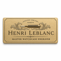 Étiquette de logo personnalisée en métal doré en gros pour Abaya avec épingle, badge nominatif en laiton gravé avec support pour le personnel d'hôtel, les équipes scolaires et les événements