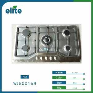 Piano Cottura a Gas Incasso Elite 86cm 5 Fuochi in Acciaio Inox con Griglia in Ghisa e Controllo a Manopola per Uso Domestico - Product Image 1