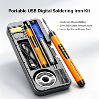Fer à souder sans fil à affichage non numérique, batterie Li-ion 800 mAh, pack standard, rouge, portable, stylo de soudage électronique DIY