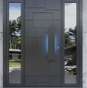 <span class=keywords><strong>Puerta</strong></span> de Seguridad <span class=keywords><strong>Exterior</strong></span> de Lujo Más Vendida, Manija Larga Moderna con Cerradura Inteligente y Luz, de Aluminio Fundido para Villas, Apartamentos y Hoteles - Product Image 3