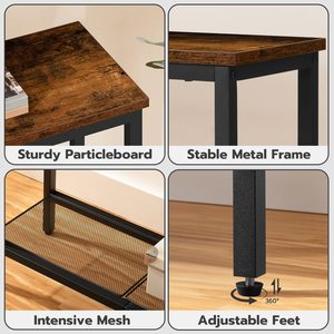 Acacia gỗ hẹp giao diện điều khiển bảng, gỗ nhỏ lối vào bảng với kệ, 2 tầng gỗ mỏng sofa bên bảng cho hành lang phòng khách - Product Image 4