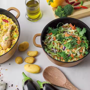 12-pcs poignée en acier inoxydable <span class=keywords><strong>doré</strong></span> stock poêle poêle à Sauce casserole en aluminium antiadhésif batterie de cuisine noir - Product Image 6