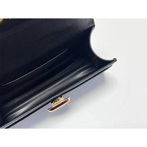 Minimalist Leather Mini <b>Square</b> Clutch With Lock Closure Top Handle Women's Handbag All Seasons Daily Use - Product Image 5
