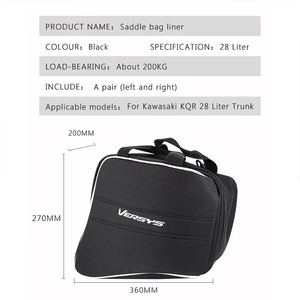 Sacs intérieurs pour sacoches de moto <span class=keywords><strong>Kawasaki</strong></span> Versys 1000 <span class=keywords><strong>650</strong></span> <span class=keywords><strong>Ninja</strong></span> 1000 H2 <span class=keywords><strong>SX</strong></span>, compatibles avec KQR 28L, ensemble de doublures pour sacoches latérales - Product Image 3