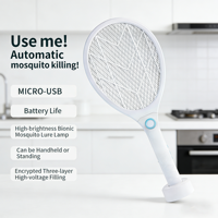 Raquette électrique anti-moustiques haut de gamme, rechargeable par USB, attirant les moustiques automatiquement