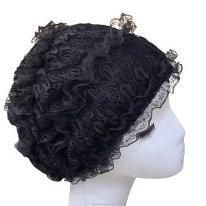 Best-selling Muslim women's Arabic lace scarf multi-purpose eco-friendly breathable solid color inner layer headscarf <b>hat</b> - Product Image 1
