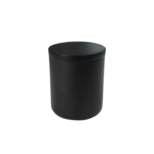 Récipient à bougie décoratif personnalisé en ciment béton noir mat avec couvercle - Product Image 5