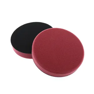 Top Sale 5 Inch Maroon Color Flat Car Buffing And Polishing Sponge Pads Car Detailing Product Supplier