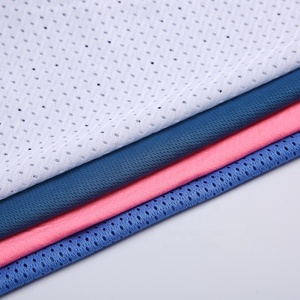 100% polyester teint tricoté <span class=keywords><strong>wathet</strong></span> net recyclé tissu de maille d'oeil d'oiseau - Product Image 2