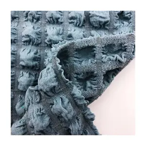 Phổ biến 3D Bong Bóng lưới Jacquard Crepe dệt kim 230gsm Polyester bỏng ngô vải cho hành lý hoặc trẻ em của thời trang may mặc