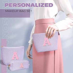 Bolsa <span class=keywords><strong>de</strong></span> Maquillaje para Mujeres y Niñas, Bolsa <span class=keywords><strong>de</strong></span> Cosméticos Moderna, Bolsa <span class=keywords><strong>de</strong></span> Aseo <span class=keywords><strong>de</strong></span> Viaje con Iniciales, Regalos para Adolescentes, Logotipo Personalizado - Product Image 3