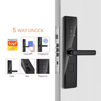 Serrure de porte numérique intelligente WiFi Tuya, code RFID, carte IC, application de smartphone, déverrouillage biométrique par empreinte digitale, serrure intelligente