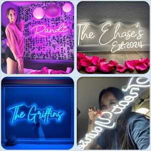 GENDAGAN Enseigne Néon LED Personnalisable Grandes Lumières Néons Personnalisées pour Mariage Fête d'<span class=keywords><strong>Anniversaire</strong></span> Enfants Chambre <span class=keywords><strong>Boutique</strong></span> Nom Entreprise - Product Image 4