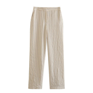 <span class=keywords><strong>Pantaloni</strong></span> TAOP&ZA 2023 Nuovi <span class=keywords><strong>Pantaloni</strong></span> da <span class=keywords><strong>Donna</strong></span> Eleganti Versatili a Vita Alta Slim Fit a Righe Dritti Casual 5247022 - Product Image 1
