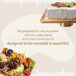 Cross-<b>border</b> wooden cake tray, home use, acacia wood, creative pastry and fruit platter, simple wooden cake <b>display</b> plate - Product Image 2