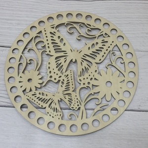 Círculo de madera FONDO PARA <span class=keywords><strong>Crochet</strong></span> cestas accesorios de costura de <span class=keywords><strong>punto</strong></span> hecho a mano de cestas de almacenamiento de - Product Image 2