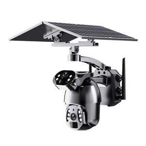 Caméra de sécurité solaire domestique à double objectif 6MP avec suivi automatique PTZ, caméra réseau avec panneau solaire 12W et batterie 9600mAh - Product Image 1