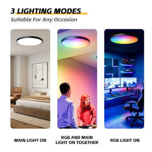 ไฟเพดาน <span class=keywords><strong>LED</strong></span> RGB อัจฉริยะทันสมัย ควบคุมด้วยสวิตช์อะคริลิก ให้ค่า CRI สูง Ra80 ปรับความสว่างได้ เหมาะสำหรับห้องนอน ห้องเล่นเกม และห้องอีสปอร์ต - Product Image 6
