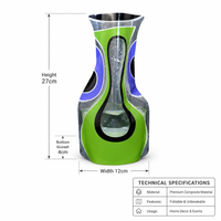 Vase en plastique pliable à imprimé floral de style européen pour la décoration de table de mariage, manchon à fleurs incassable et pliable à plat