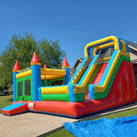 Structure gonflable commerciale combinée 6x6m avec toboggan