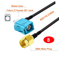 Câble adaptateur d'antenne universel Fakra-Z mâle vers SMA mâle pour GSM GPS DAB TV Antennes RG174 Câble