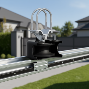 Kit de roulettes à 4 voies à rainure en U en alliage de zinc, design industriel, pour portes coulissantes cantilever et fenêtres - Product Image 3