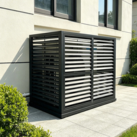 Cache-climatiseur en aluminium à persiennes, pare-soleil extérieur résidentiel, installation facile, ventilation durable, décoratif