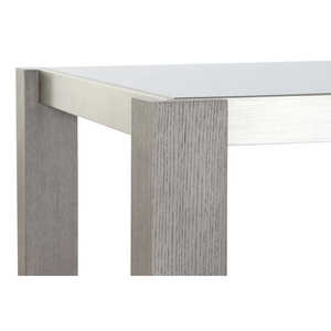 Table à manger en chêne et aluminium 162x92x74 cm gris-verre - Product Image 3
