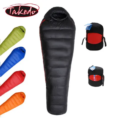 TAKEDO Waterproof Custom Envelope Anti Bite Zip Draw Cord Outdoor Camping Sleeping bag Double sleeping bag