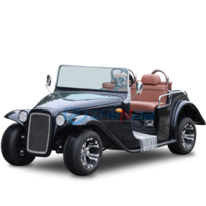 Voiture de golf électrique classique 3 places, personnalisée, noire, de luxe, élégante, pour hôtels et parcs, vente en gros - Product Image 1