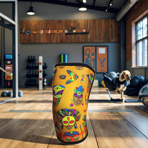 पेशेवर मुद्रित पैटर्न डिजाइन 30cm लंबी 7mm <span class=keywords><strong>Neoprene</strong></span> जिम घुटने संपीड़न आस्तीन खेल घुटने समर्थन संभालो - Product Image 2